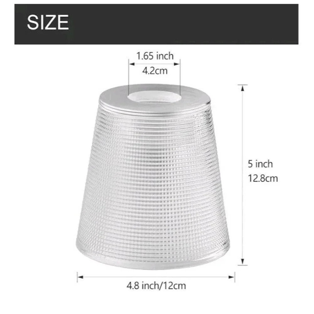 2PC Plaid Clear Glass Shades Cone Replacement Shades for Pendant Light Wall...